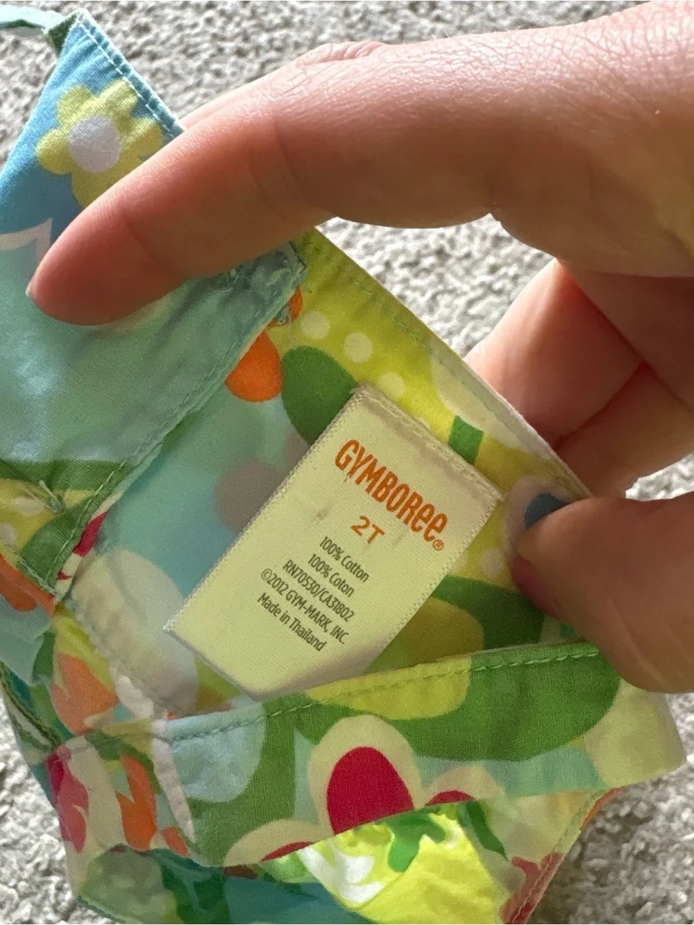 Gymboree RAINBOW CABANA Cotton Poplin BLUE Floral DRESS Sz 2T Blue Green
